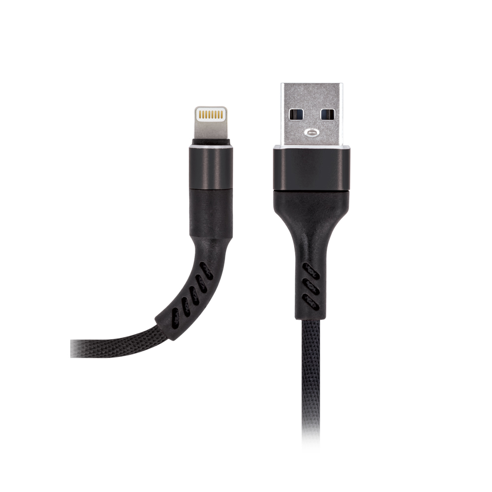 Synchronizační a nabíjecí kabel MAXLIFE - Lightning pro Apple zařízení - tkanička - černý - 1m; Maxlife MXUC-01