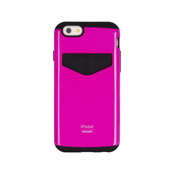 Kryt Mercury pro Apple iPhone 6 Plus / 6S Plus - plasto-gumový - prostor pro umístění platební karty - růžový