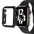 Remienok + kryt + sklo pre Apple Watch 41 mm - silikón / plast - čierny