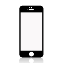 Tvrzené sklo (Tempered Glass) pro Apple iPhone 5 / 5S / 5C / SE - černý rámeček - 0,3mm
