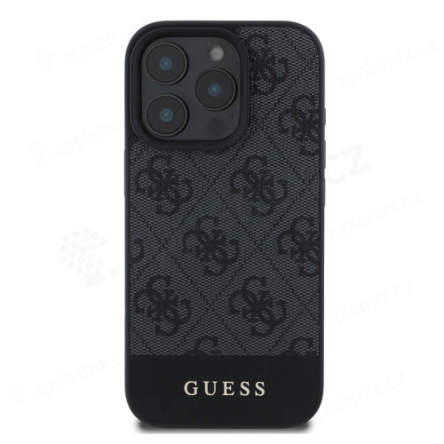 Kryt GUESS 4G Stripe pro Apple iPhone 16 Pro - umělá kůže - šedý