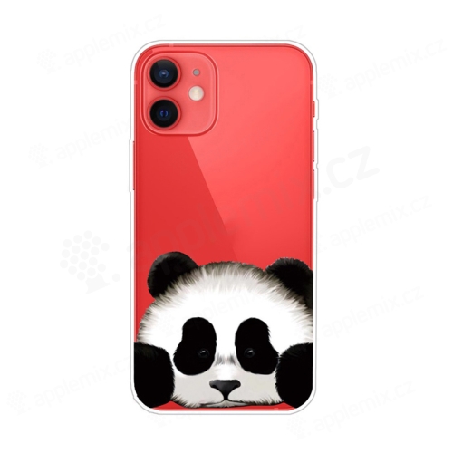 Kryt pro Apple iPhone 13 mini - gumový - průhledný - panda