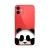 Kryt pre Apple iPhone 13 mini - gumový - priehľadný - panda