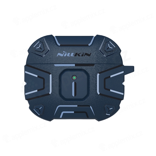 Pouzdro NILLKIN Explorer pro Apple AirPods 3 - odolné + karabina - gumové - modré