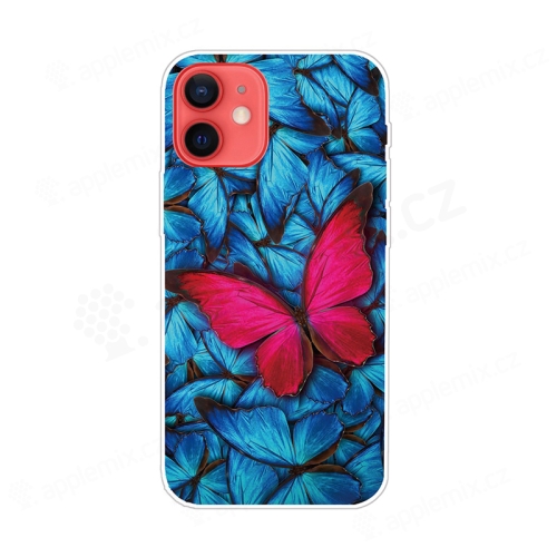 Kryt pre iPhone 12 / 12 Pro - gumový - modrí motýli