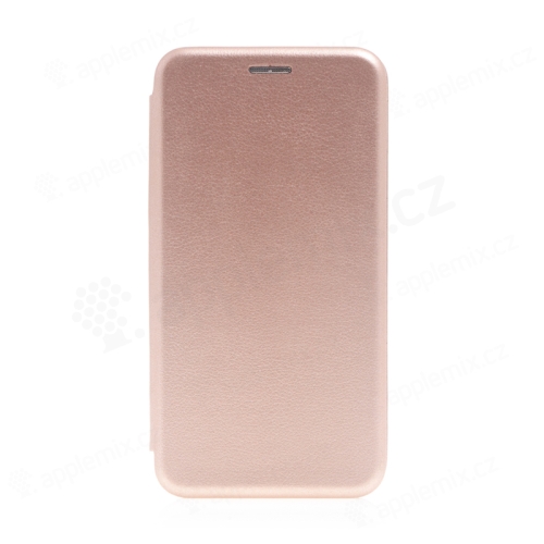 Pouzdro pro Apple iPhone 13 mini - umělá kůže / gumové - Rose Gold růžové