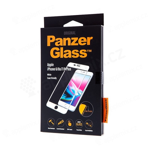 Tvrzené sklo (Tempered Glass) PANZERGLASS pro Apple iPhone 6 Plus / 6S Plus / 7 Plus / 8 Plus Casefriendly 2,5D - bílý rámeček -