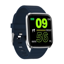 Fitness chytré hodinky - tlakoměr / krokoměr / měřič tepu - Bluetooth - voděodolné - modré