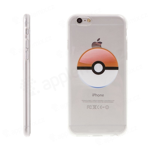 Kryt pro Apple iPhone 6 / 6S gumový - Pokemon Go / Pokeball - oranžový