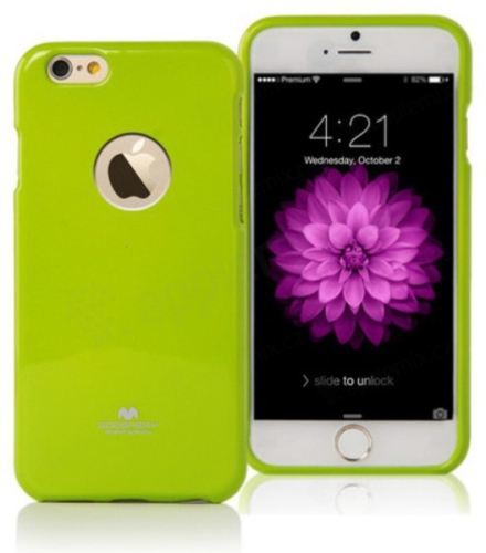 Kryt Mercury pre Apple iPhone 6 Plus / 6S Plus gumový s výrezom pre logo - trblietavý - zelený