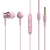 Sluchátka Baseus pro Apple zařízení - špunty - ovládání + mikrofon - kov / guma - růžová