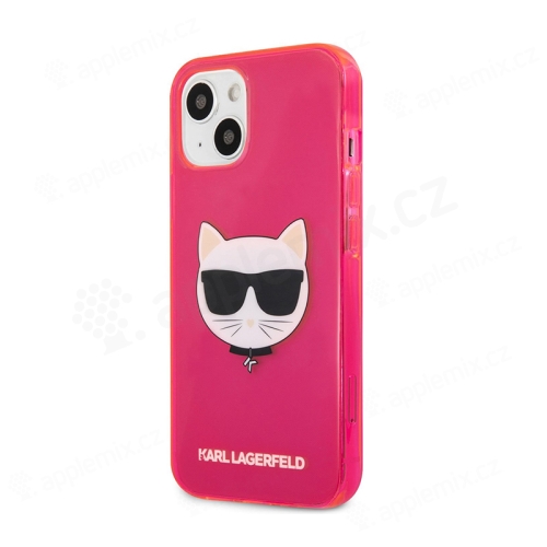 Kryt KARL LAGERFELD pre Apple iPhone 13 mini - Head Choupette - gumový - ružový