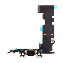 Napájecí a datový konektor s flex kabelem + GSM anténa + mikrofony pro Apple iPhone 8 Plus - černý - kvalita A+