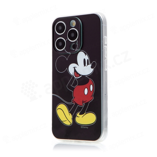 Kryt DISNEY pro Apple iPhone 15 Pro - myšák Mickey - gumový - černý