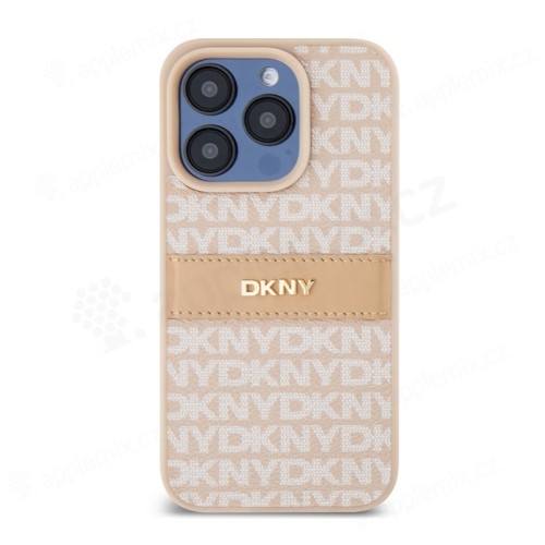 Kryt DKNY Repeat Tonal pro Apple iPhone 14  Pro Max - umělá kůže - béžový