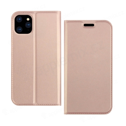 Pouzdro DZGOGO pro Apple iPhone 11 Pro - prostor pro platební karty - umělá kůže - Rose Gold růžové