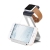 Hliníkový nabíjecí stojánek HOCO pro Apple iPhone a Apple Watch 38mm / 42mm - stříbrný