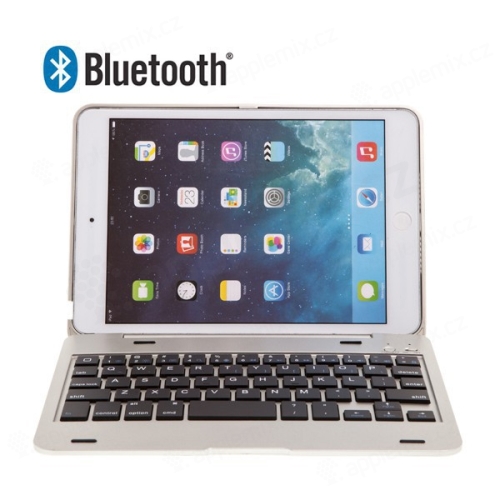 Klávesnice Bluetooth 3.0 s krytem pro Apple iPad mini / mini 2 / mini 3 - stříbrná