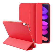 Pouzdro / kryt pro Apple iPad mini 6 - prostor pro Apple Pencil + stojánek - červené