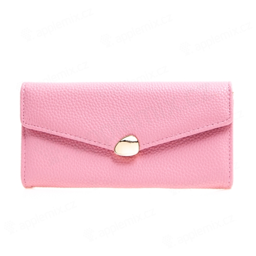 Puzdro / peňaženka pre Apple iPhone - umelá koža - ružová