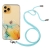 Kryt pre Apple iPhone 11 Pro - mramorová textúra - šnúrka - gumový - žltý