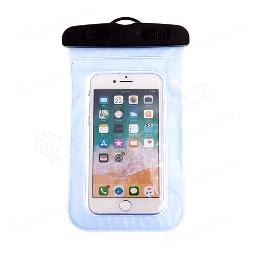 Puzdro pre Apple iPhone 4 / 5 / SE vodotesné gumové / plastové - transparentné / modré