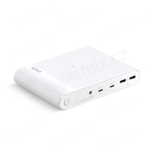 Externí baterie / power bank EPICO - pro Apple MacBook / iPhone / iPad / autobaterie / Qi - 26800 mAh - bílá