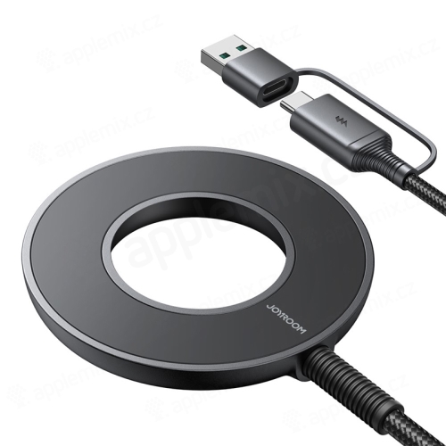 Bezdrátová nabíječka JOYROOM pro Apple iPhone - podpora MagSafe - USB-A / USB-C připojení - černá
