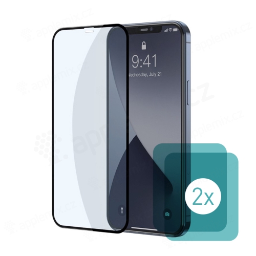 Tvrdené sklo BASEUS pre Apple iPhone 12 / 12 Pro - predné - 2,5D - proti modrému žiareniu - 0,3 mm - 2 kusy