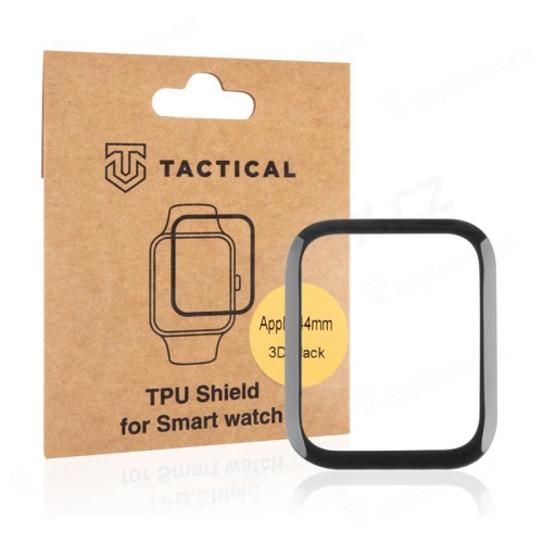 Ochranná 3D fólie TACTICAL pro Apple Watch 44mm Series 4 / 5 / 6 / SE - černá / čirá