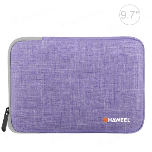 Pouzdro se zipem HAWEEL pro Apple iPad 9,7" / 10,2" / 10,5" - látkové - fialové