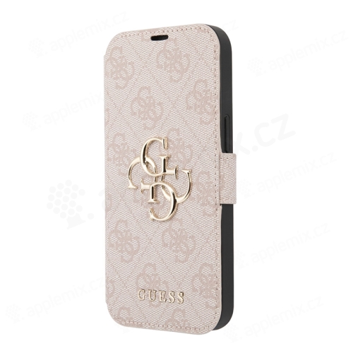 Pouzdro GUESS 4G Metal pro Apple iPhone 13 - gumový / umělá kůže - růžové
