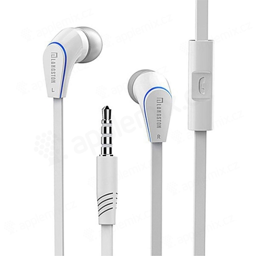 Sluchátka LANGSTON s mikrofonem a klipem pro Apple iPhone / iPad / iPod a další zařízení - bílá