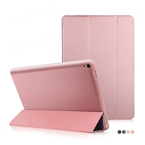 Pouzdro / kryt pro Apple iPad Pro 10,5" / Air 3 (2019) - funkce chytrého uspání + stojánek - silikon / umělá kůže - Rose Gold