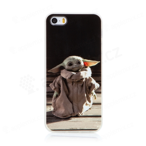 Kryt STAR WARS pre Apple iPhone 5 / 5S / SE - Mandalorian / Baby Yoda - gumový - čierny