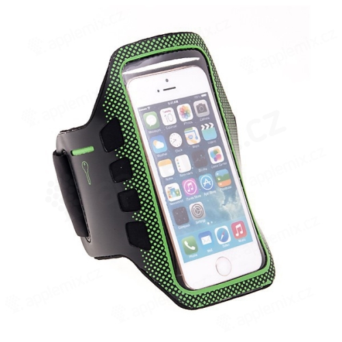 Sportovní pouzdro pro Apple iPhone 5 / 5C / 5S / SE - černo-zelené