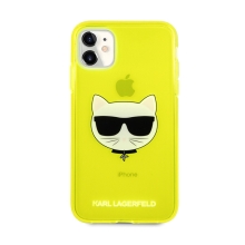 Kryt KARL LAGERFELD Choupette pro Apple iPhone 11 - gumový - žlutý