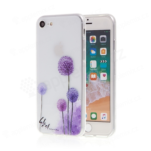 Kryt pro Apple iPhone 7 / 8 - gumový - fialové květiny