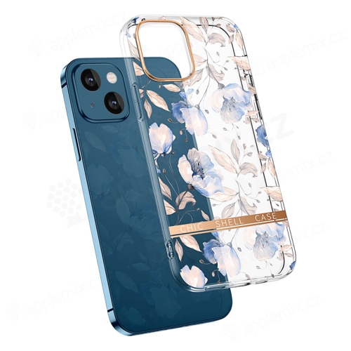 Kryt pro Apple iPhone 13 - plastový / gumový - modré květy