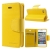 Vyklápěcí pouzdro Mercury Sonata Diary pro Apple iPhone 4 / 4S se stojánkem a prostorem na osobní doklady - žluté