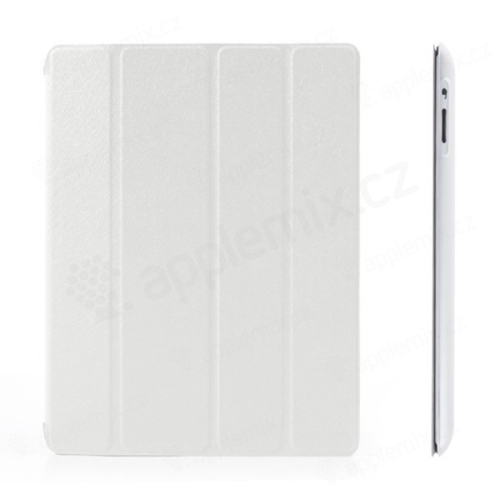 Pouzdro + Smart Cover pro Apple iPad 2. / 3. / 4.gen. - bílé průhledné - elegantní textura