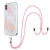 Kryt pre Apple iPhone X / Xs - mramorové vzory - šnúrka na krk - ružový