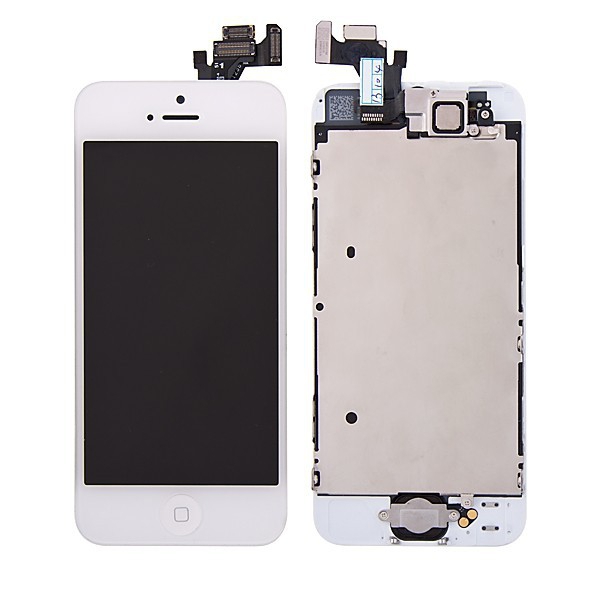 Kompletně osazená přední čast (LCD panel, touch screen digitizér atd.) pro Apple iPhone 5 - bílý - kvalita A+
