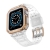 Kryt / puzdro pre Apple Watch 44 mm / 45 mm - celé telo + remienok - odolné - priehľadné / ružové zlato