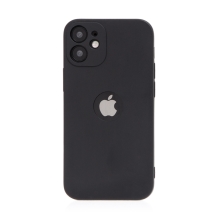 Kryt FORCELL Soft pro Apple iPhone 12 mini - gumový - s výřezem pro logo - černý