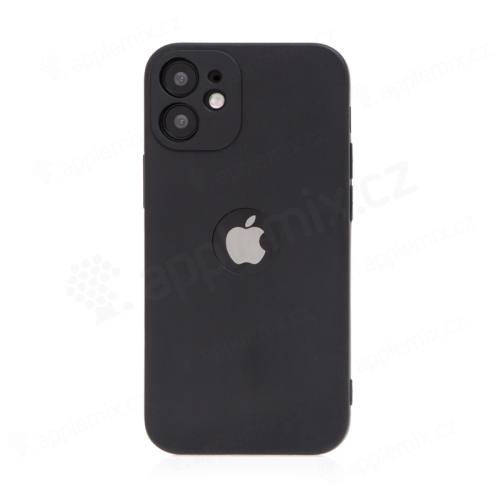 Kryt FORCELL Soft pro Apple iPhone 12 mini - gumový - s výřezem pro logo - černý