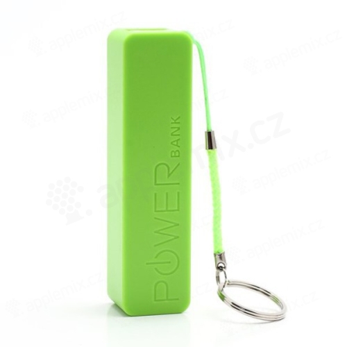 Mini externí baterie / power bank KABO 2600mAh - stylové poutko s kroužkem na klíče - zelená