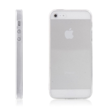 Ochranný plasto-gumový kryt s antiprachovou záslepkou pro Apple iPhone 5 / 5S / SE - průhledný