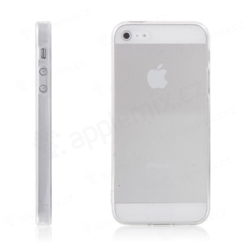 Ochranný plastovo-gumový kryt s protiprachovým krytom pre Apple iPhone 5 / 5S / SE - priehľadný