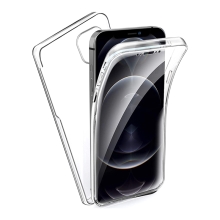 Kryt FORCELL pro Apple iPhone 12 Pro Max - 360° ochrana - plastový / gumový - průhledný